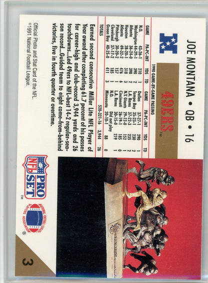 1991 Pro Set #3 Joe Montana