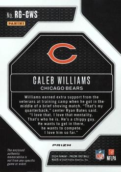 2024 Panini Prizm #RG-CWS Caleb Williams Rookie Gear Neon Green Pulsar