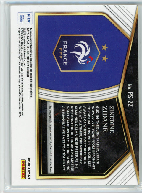 2023-24 Select Fifa #PS-ZZ Zinedine Zidane Pitchside Signatures