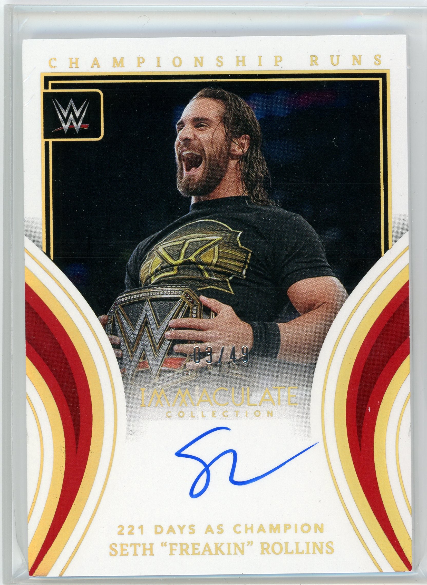 2023 Panini Immaculate WWE #ICR-SFR Seth "Freakin" Rollins Championship Runs /49