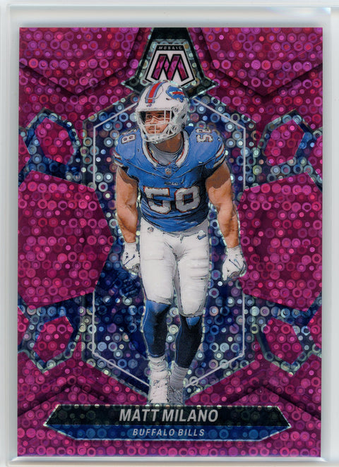 2023 Panini Mosaic #27 Matt Milano Pink No Huddle Prizm /20