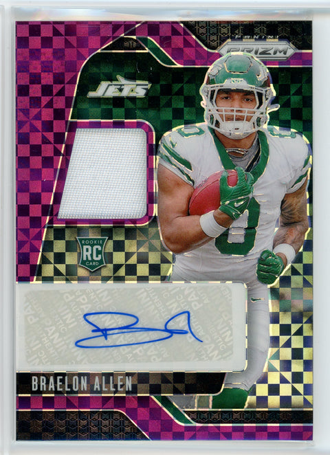 2024 Panini Prizm #RPA-BAN Braelon Allen Purple Checker Rookie Patch Auto /49