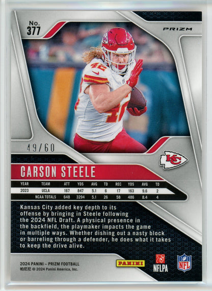 2024 Panini Prizm #377 Carson Steele Orange Wave Prizm /60