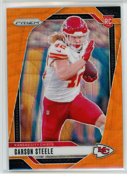 2024 Panini Prizm #377 Carson Steele Orange Wave Prizm /60