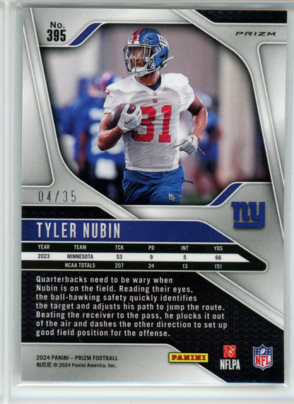 2024 Panini Prizm #395 Tyler Nubin White #/35
