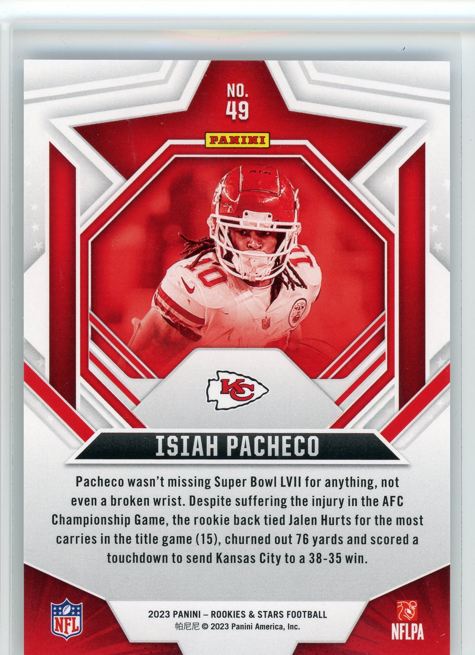 2023 Panini Rookies & Stars #49 Isiah Pacheco True Blue #/49