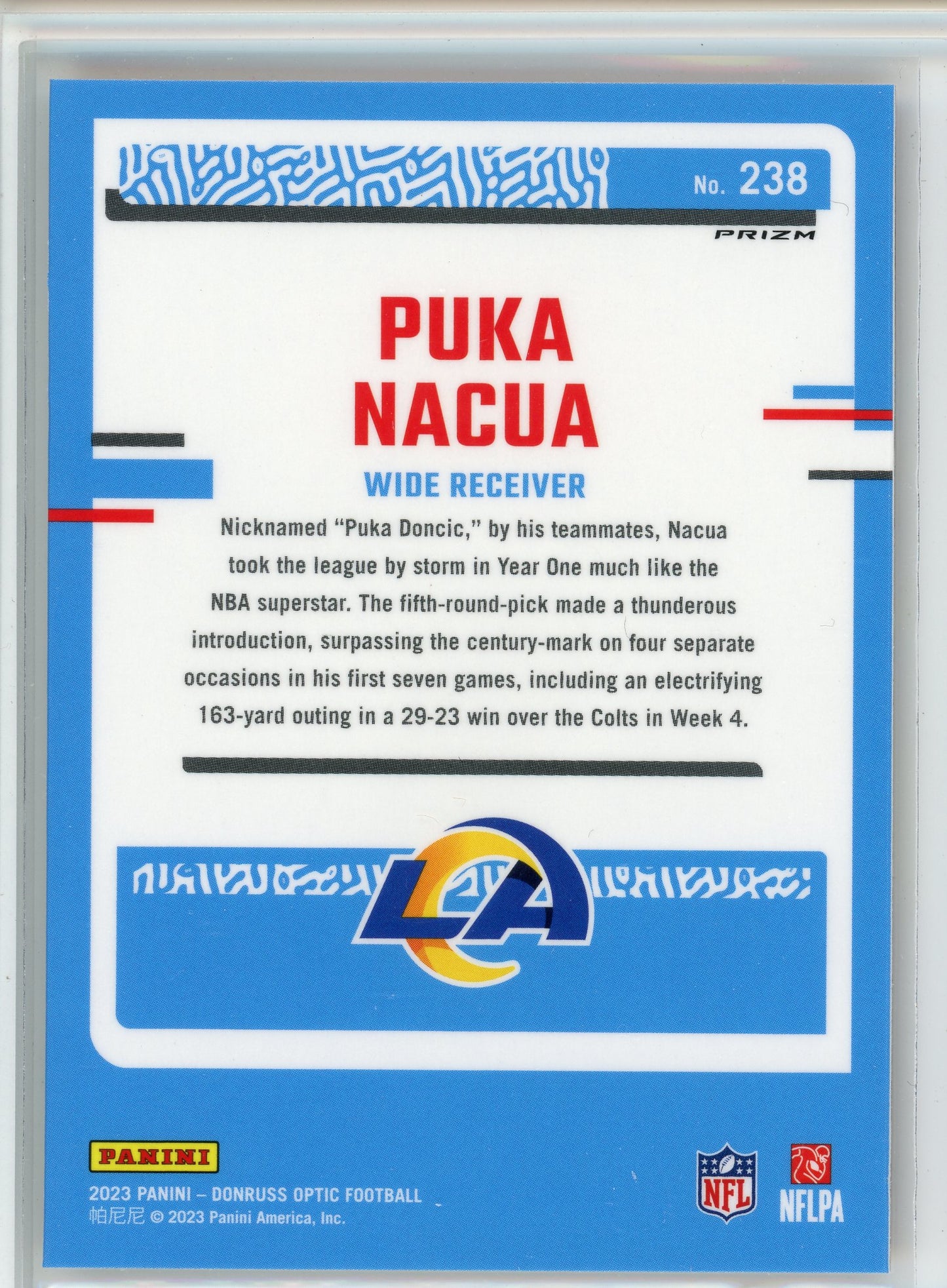 2023 Donruss Optic #238 Puka Nacua Red Mojo