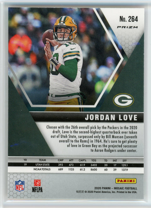 2020 Panini Mosaic #264 Jordan Love NFL Debut Camo Pink Prizm
