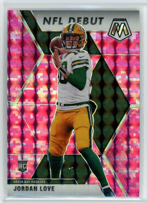 2020 Panini Mosaic #264 Jordan Love NFL Debut Camo Pink Prizm