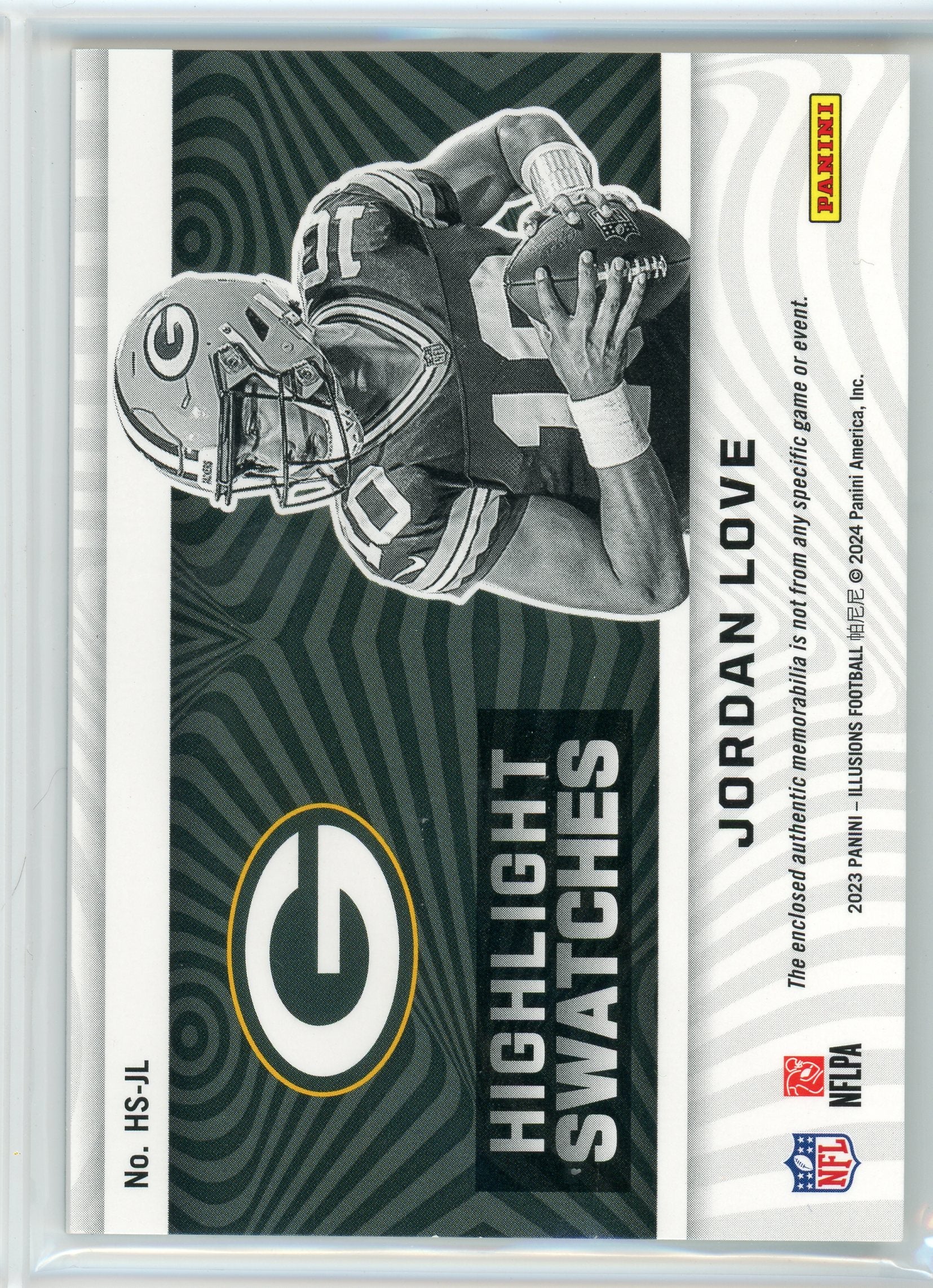 2023 Panini Illusions #HS-JL Jordan Love Highlight Swatches