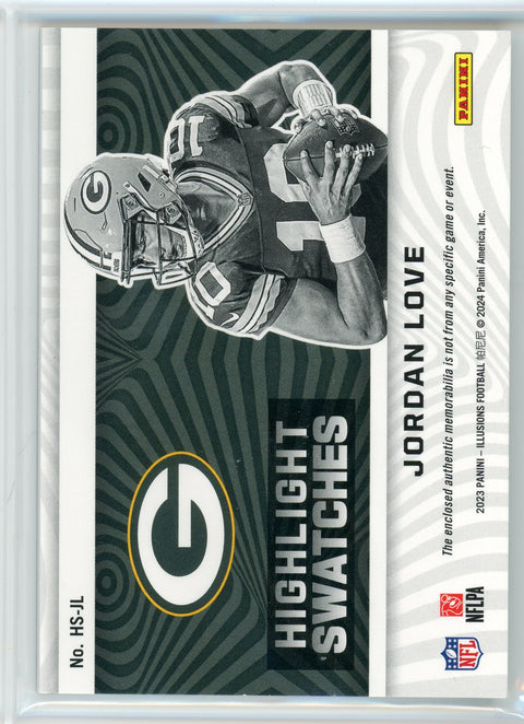 2023 Panini Illusions #HS-JL Jordan Love Highlight Swatches
