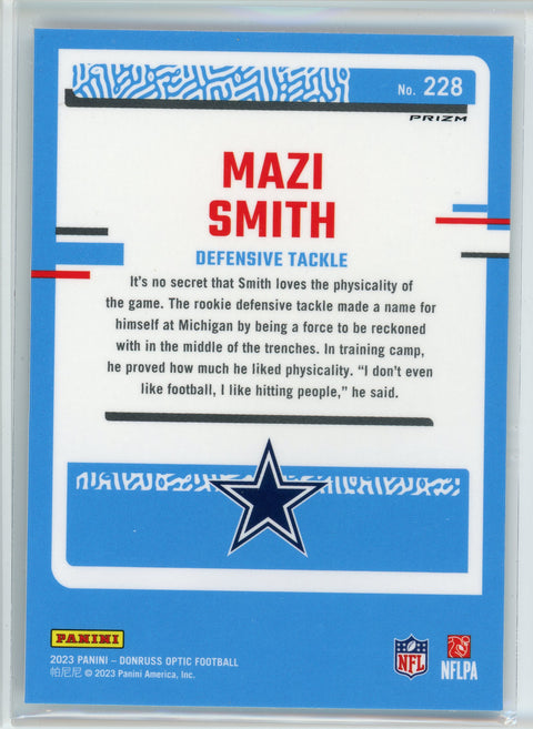 2023 Donruss Optic #228 Mazi Smith Blue Glitter