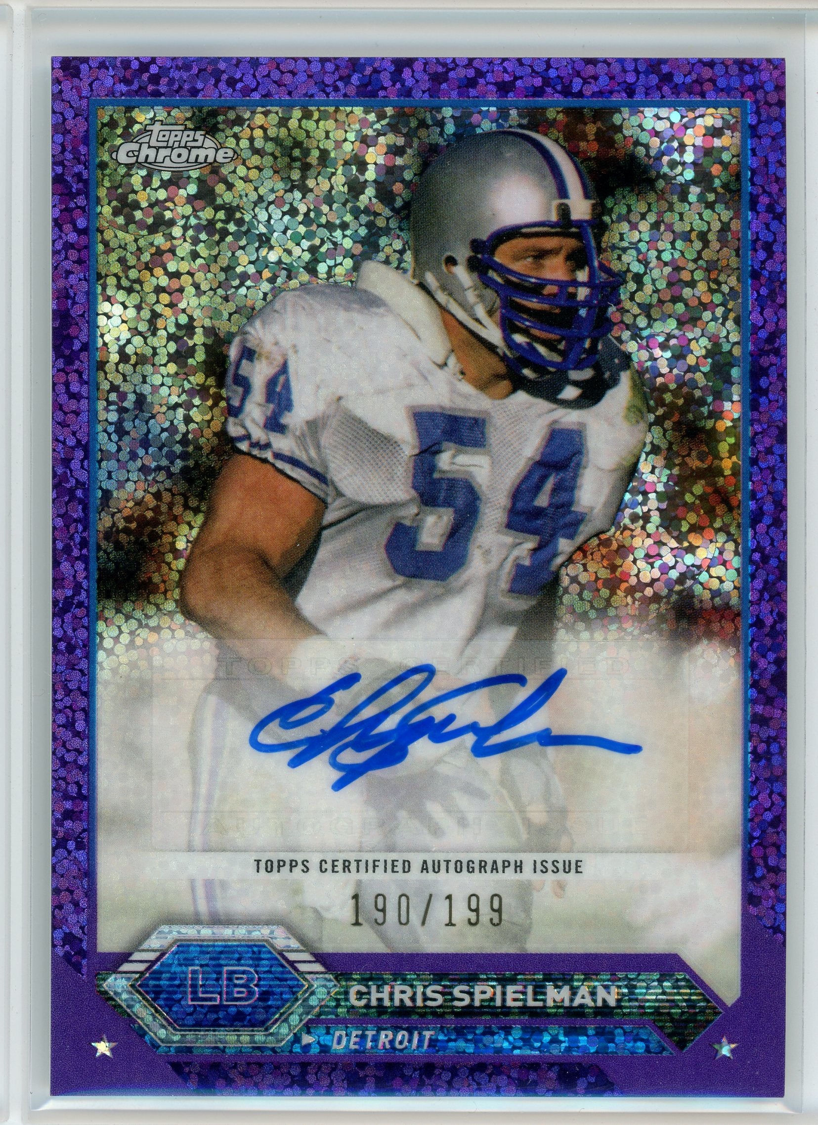 2024 Topps Chrome #TCA-CSP Chris Spielman Purple Speckle Refractor Auto /199