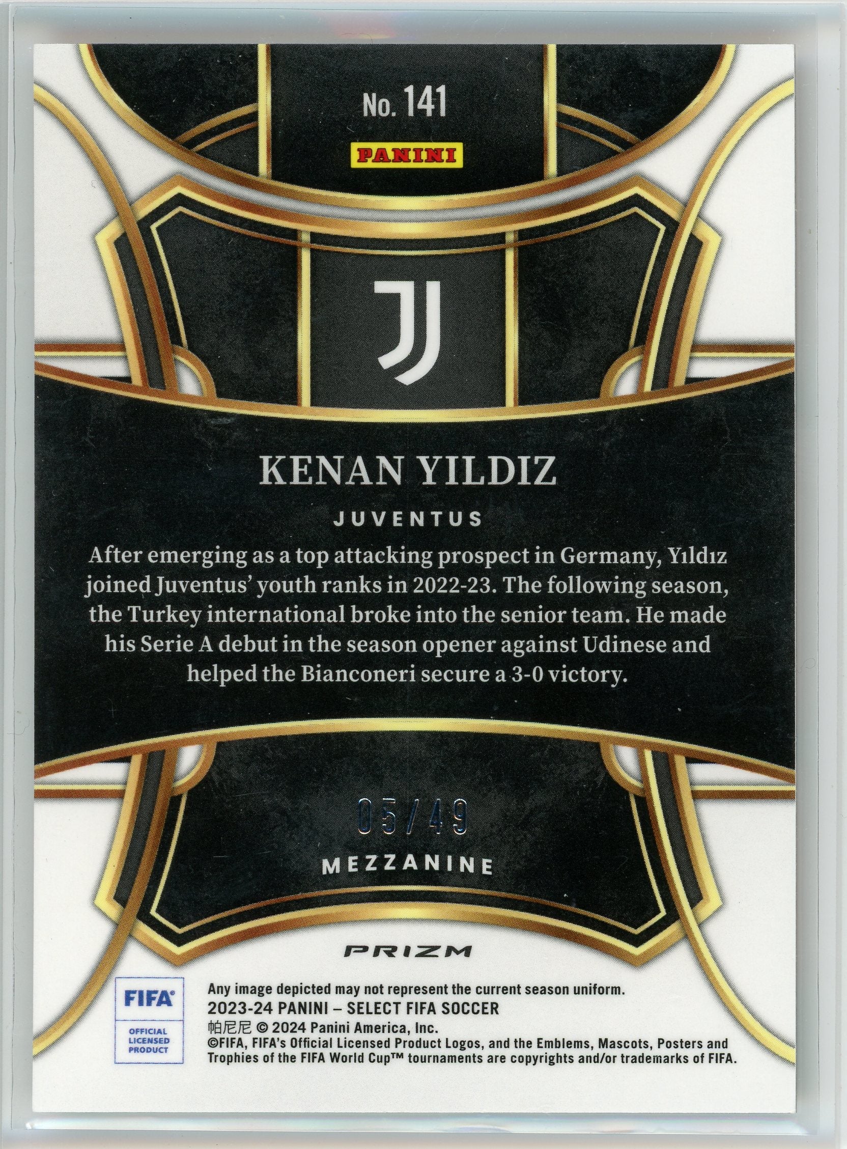 2023-24 Panini Select #141 Kenan Yildiz Orange Prizm /49