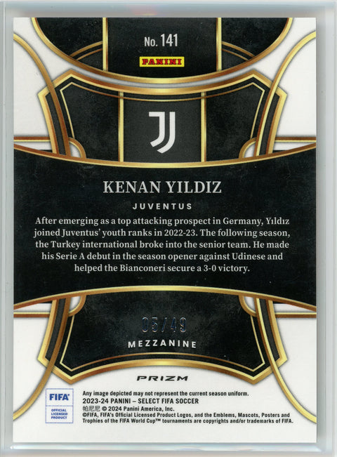 2023-24 Panini Select #141 Kenan Yildiz Orange Prizm /49