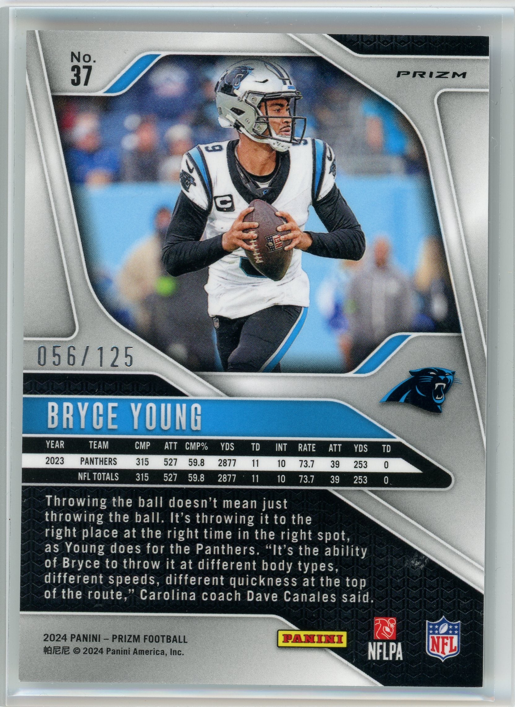2024 Panini Prizm #37 Bryce Young Purple Prizm /125