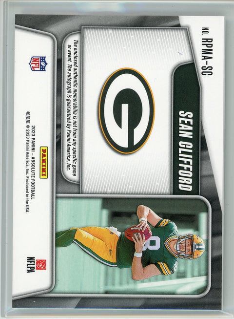 2023 Panini Absolute #RPMA-SC Sean Clifford Rookie Premier Patch Auto /99