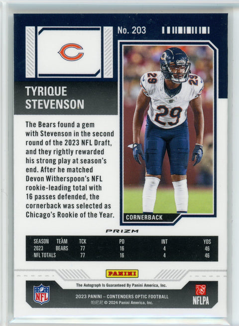 2023 Panini Contenders #203 Tyrique Stevenson Rookie Ticket Holo Auto