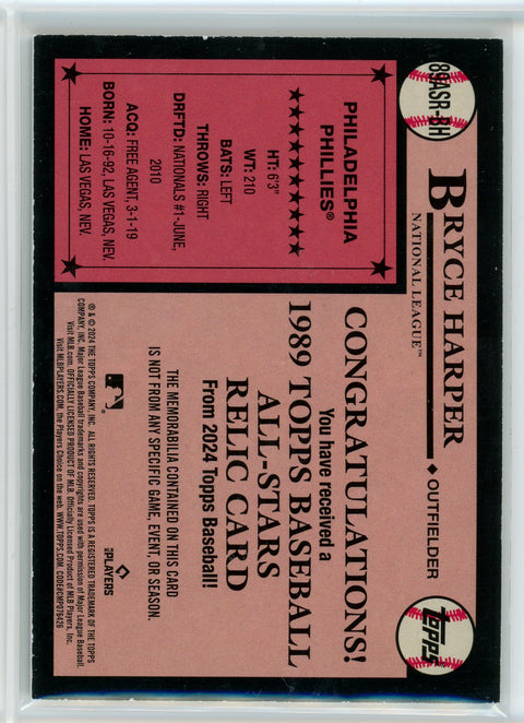 2024 Topps #89ASR-BH Bryce Harper 35th Anniversary All-Stars Black