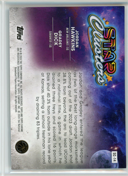 2024 Topps Cosmic Chrome #SC-14 J. Hawkins/G. Dick Star Clusters Gold Laser /50