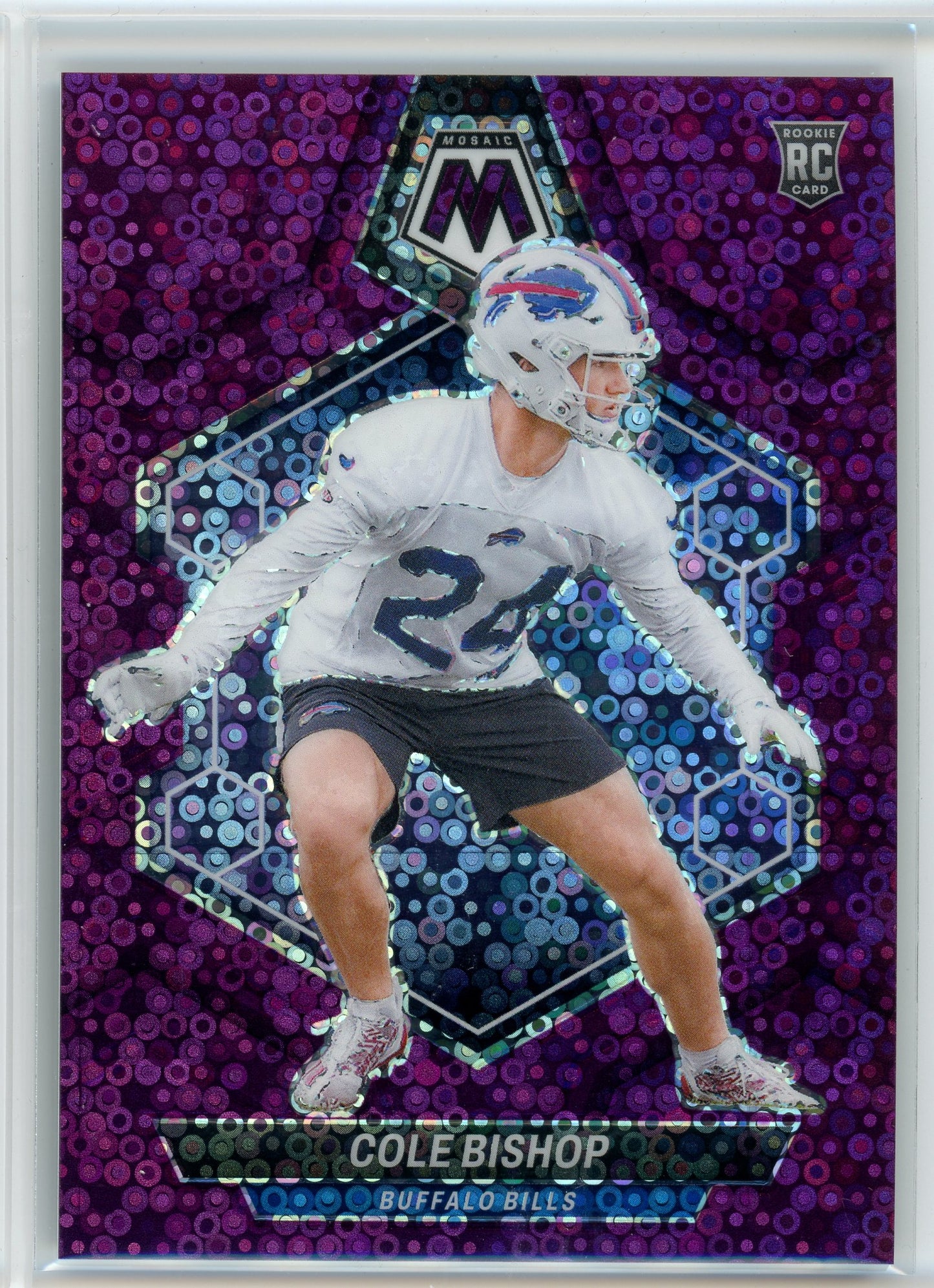 2023 Panini Mosaic #356 Cole Bishop Purple No Huddle /50