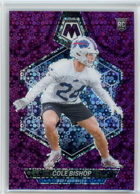 2023 Panini Mosaic #356 Cole Bishop Purple No Huddle /50