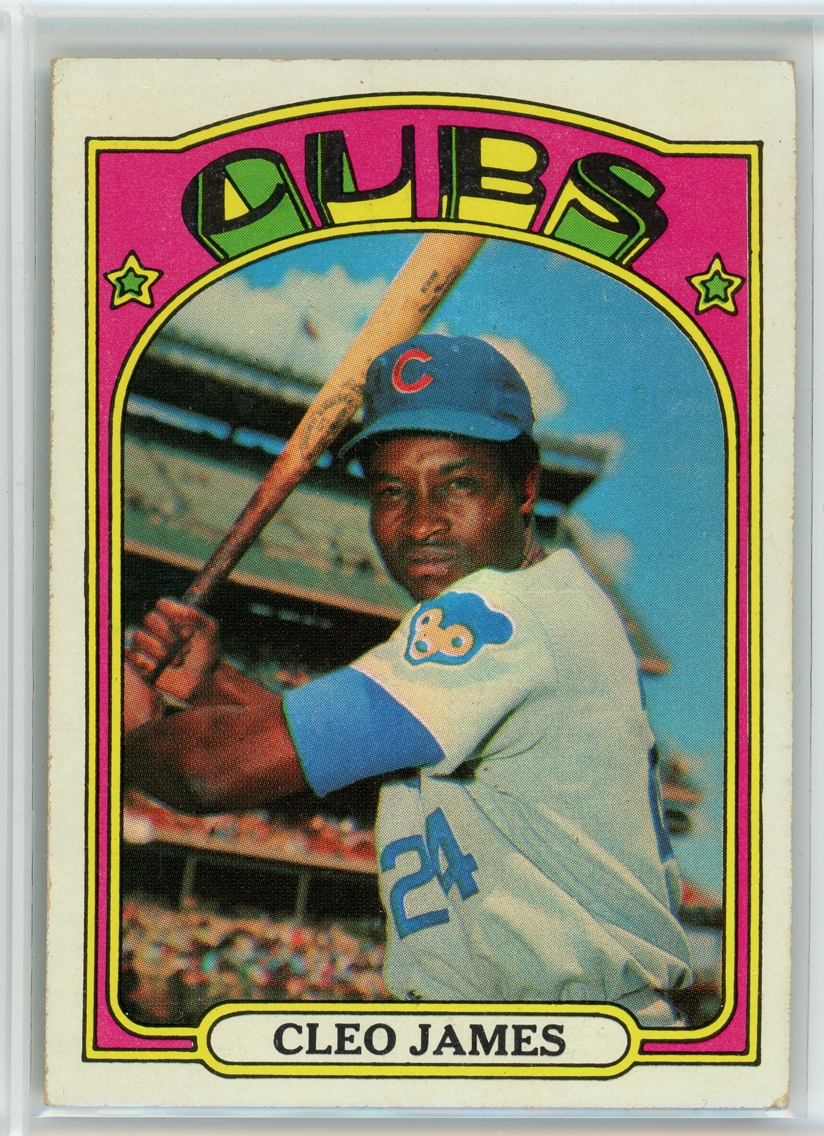 1972 Topps #117a Cleo James Yellow under C and S