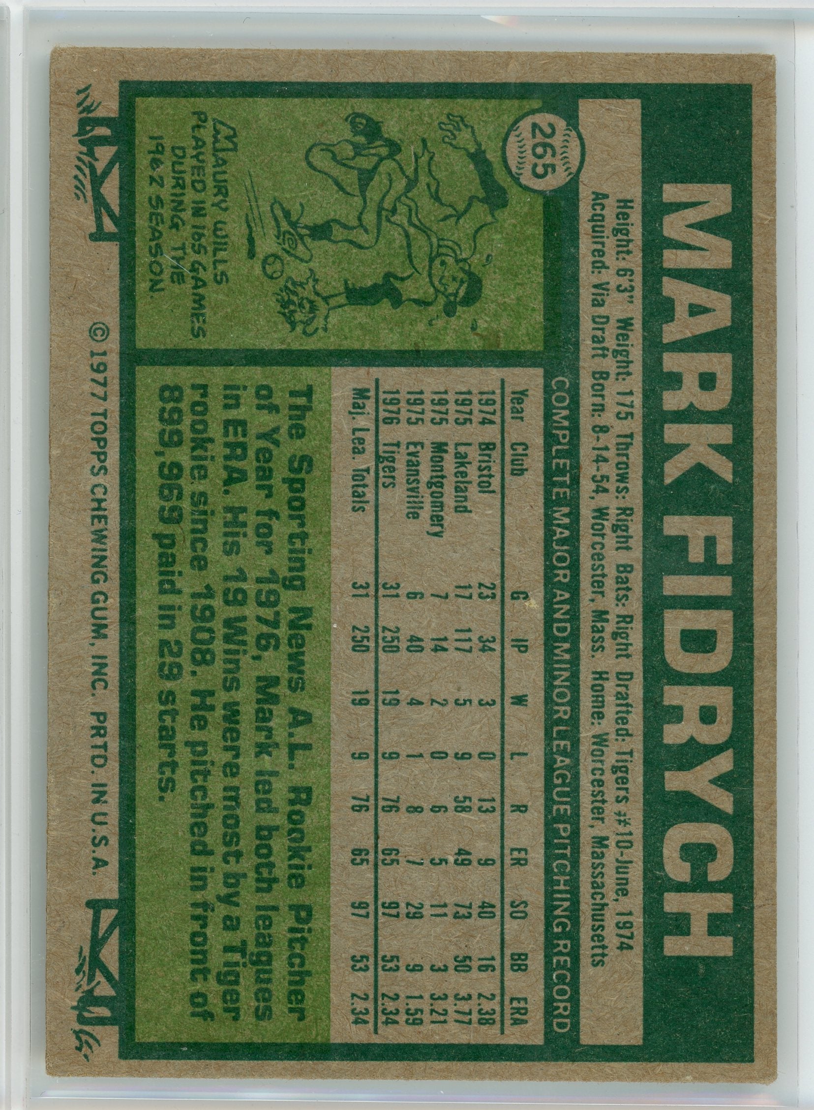 1977 Topps #265 Mark Fidrych