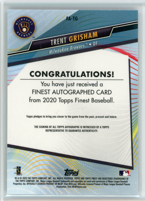 2020 Topps Finest #FA-TG Trent Grisham Certified Auto Issue Blue /150