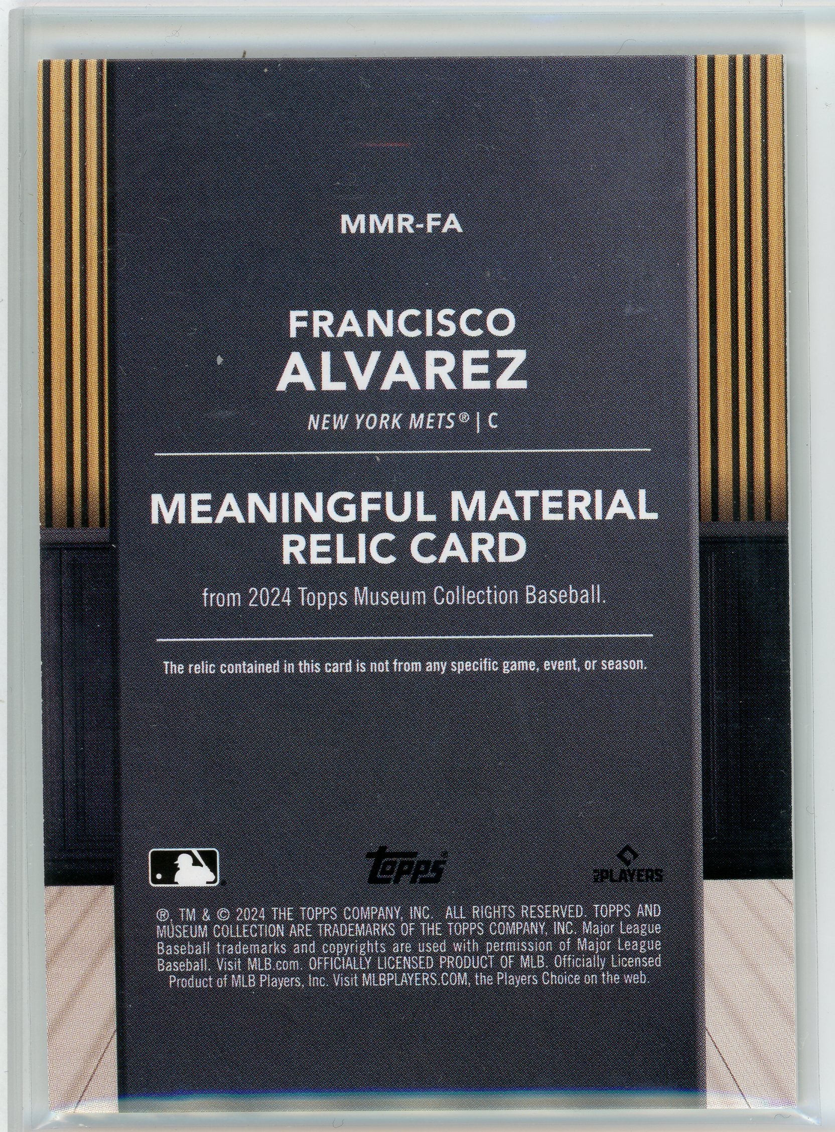 2024 Topps Museum #MMR-FA Francisco Alverez Meaningful Material Relic /49