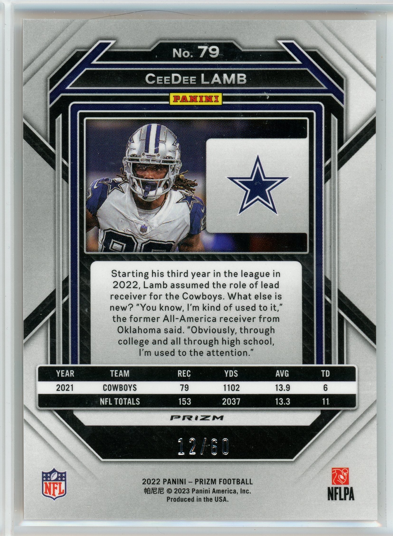 2013 Panini Prestige #79 CeeDee Orange Wave Prizm