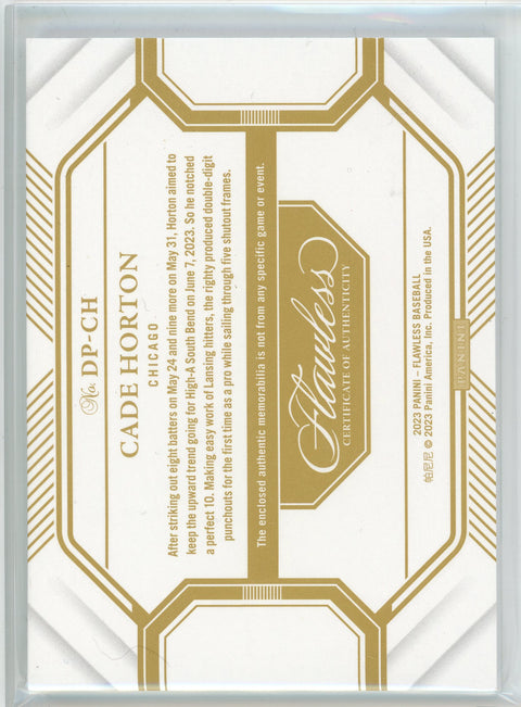 2023 Panini Flawless #DP-CH Cade Horton Flawless Patch /10