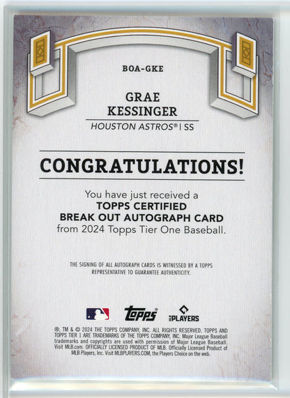 2024 Topps Tier 1 #Boa-GKE Grae Kessinger Green FoiAuto /49