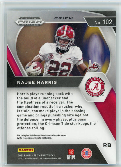 2021 Panini Prizm Draft Picks Collegiate #102 Najee Harris Green Wave
