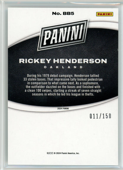 2024 Panini #BB5 Rickey Henderson Black Friday Silver Foil /150