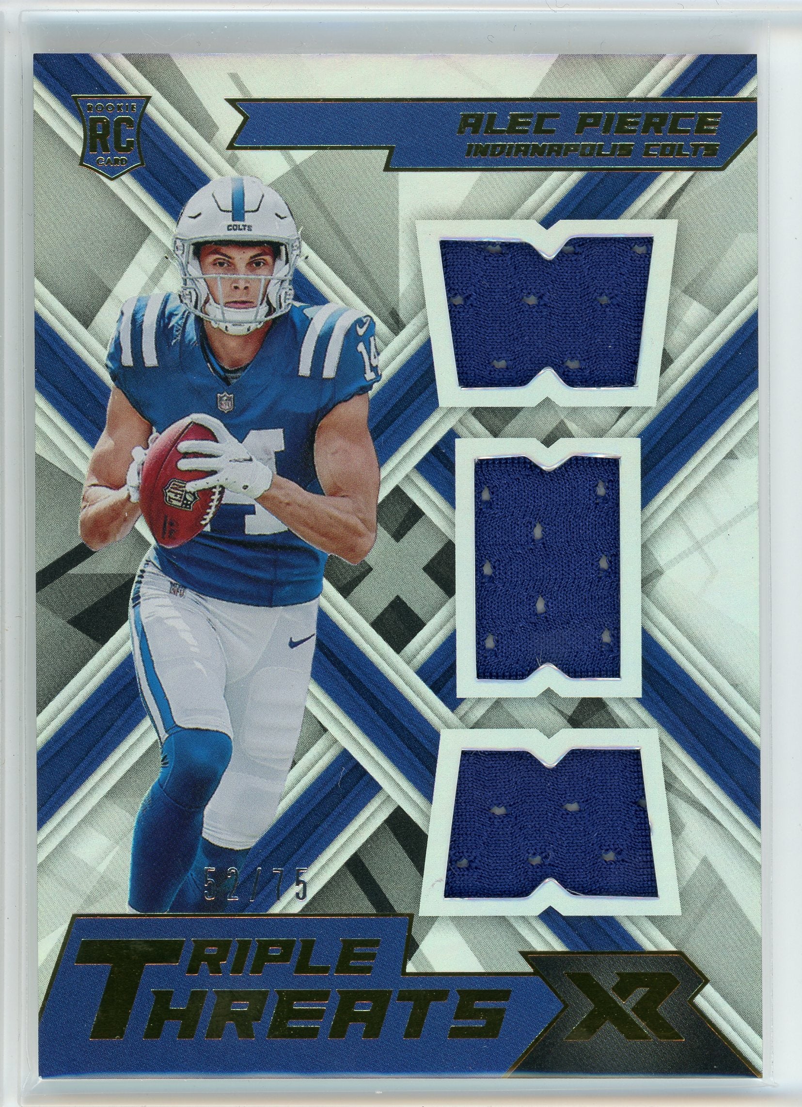 2022 Panini Xr #RTT-AP Alec Pierce Triple Threats Rookie Patch /75