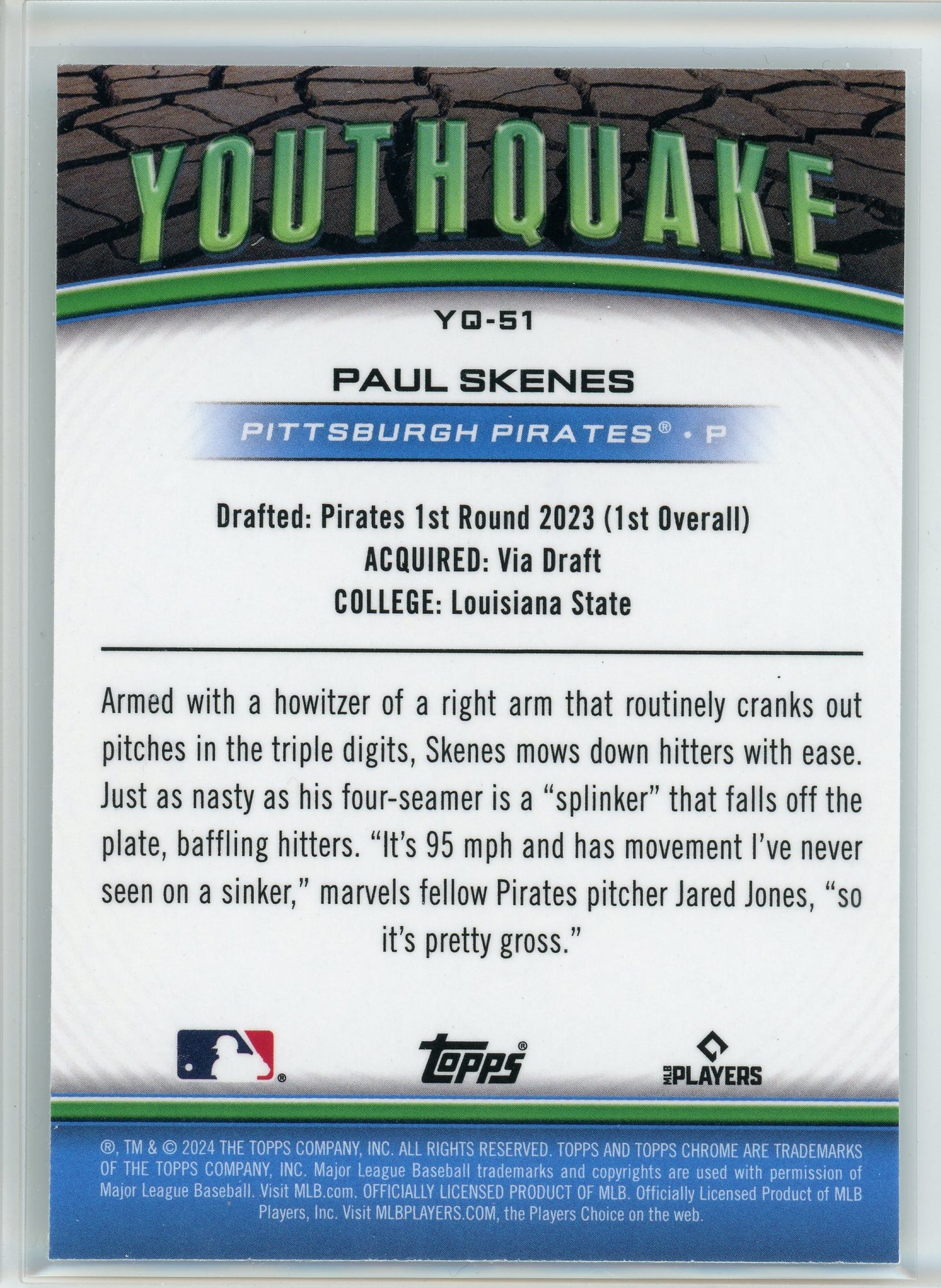 2024 Topps Chrome Update #YQ-51 Paul Skenes Youthquake