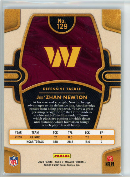 2024 Gold Standard #129 Jer'Zhan Newton Rookie /75