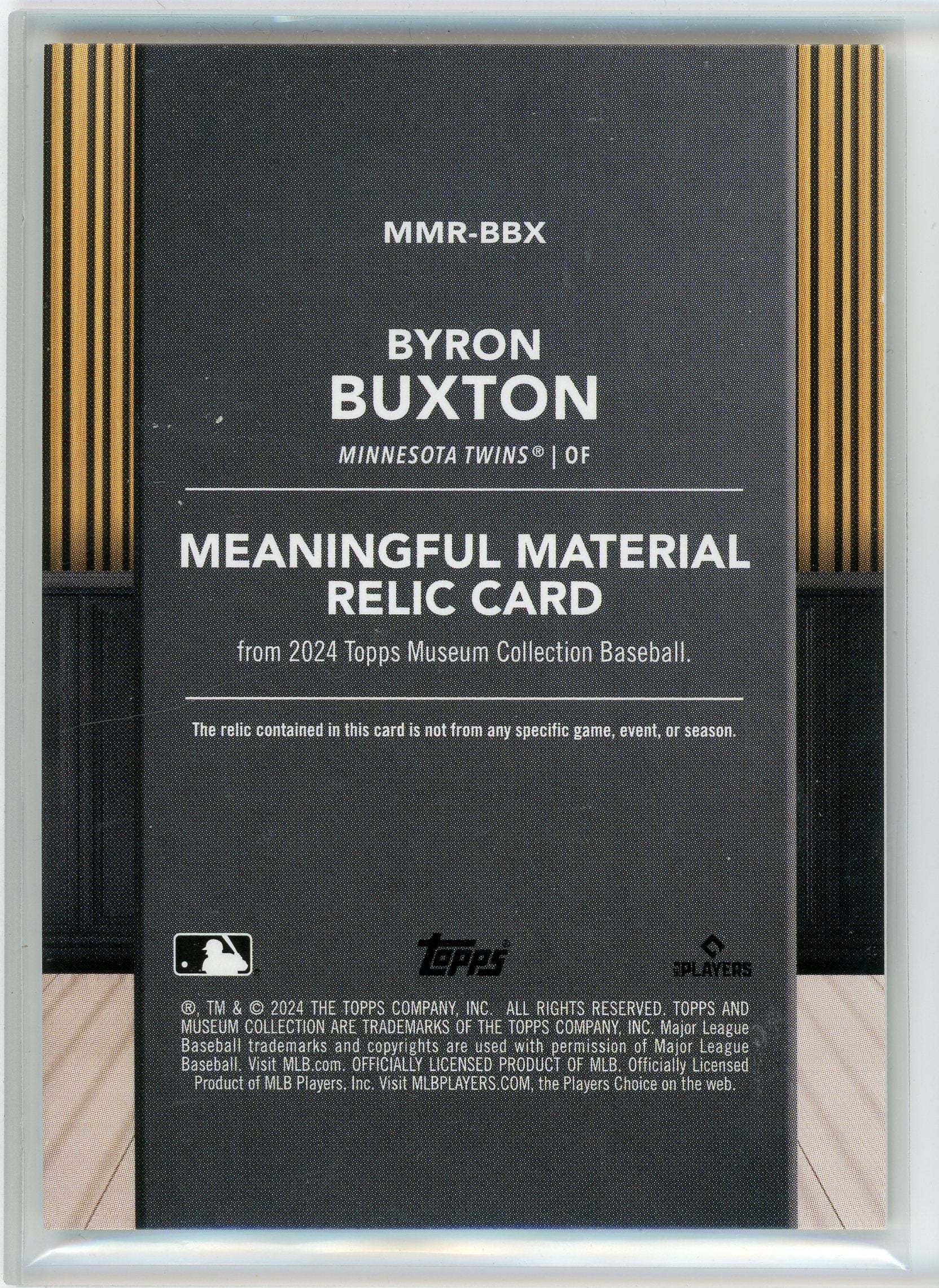 2024 Topps Museum #MMR-BBX Byron Buxton Meaningful Materials Relics Copper /49