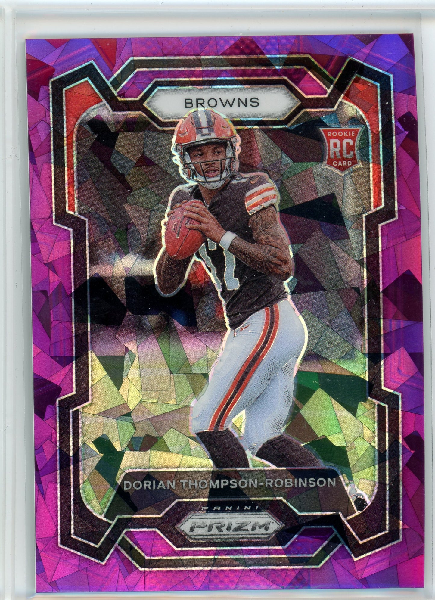 2023 Panini Prizm #322 Dorian Thompson-Robinson Purple Cracked Ice /225
