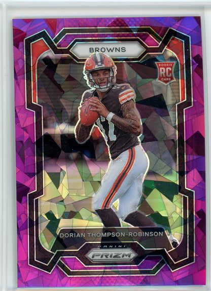 2023 Panini Prizm #322 Dorian Thompson-Robinson Purple Cracked Ice /225