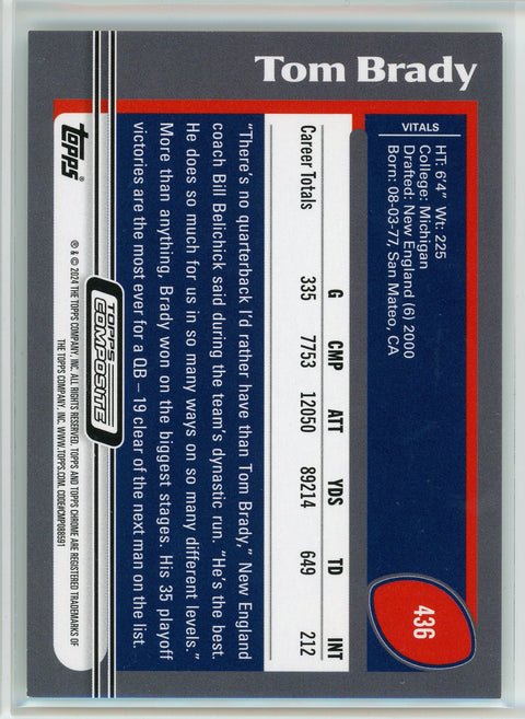 2023 Topps Composite #436 Tom Brady Archives Green Rainbow Foilboard #/250