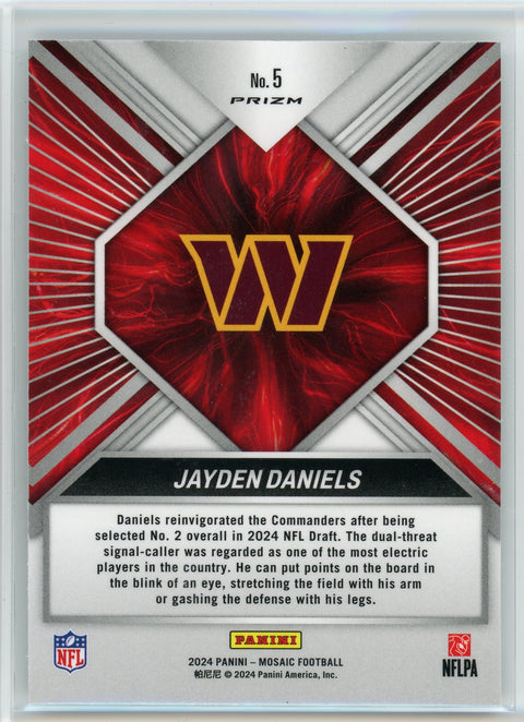 2024 Panini Mosaic #5 Jayden Daniels Overdrive Silver Mosaic Prizm