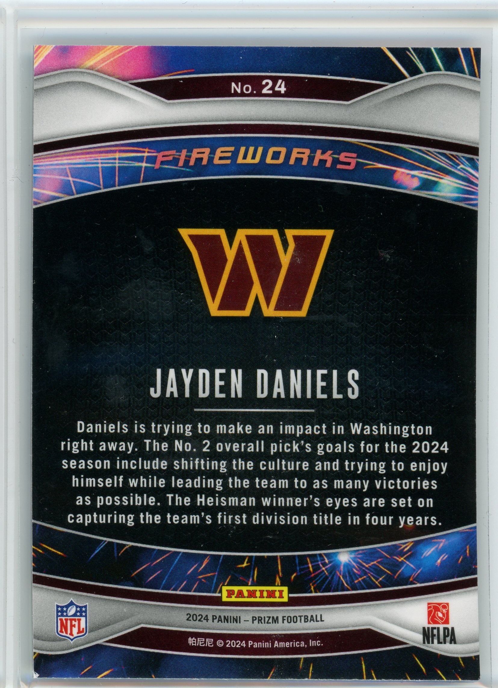 2024 Panini Prizm #24 Jayden Daniels Fireworks