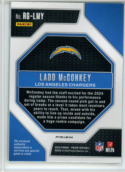2024 Panini Prizm #RG-LMY Ladd McCokney Rookie Gear Neon Green Pulsar Prizm