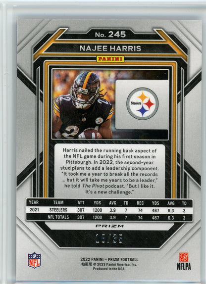 2022 Panini Prizm #245 Najee Harris Purple No Huddle Prizm /35