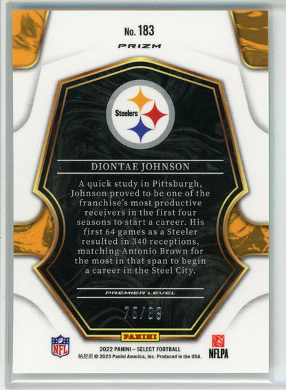 2022 Panini Select #183 Diontae Johnson Dragon Scale Prizm /89