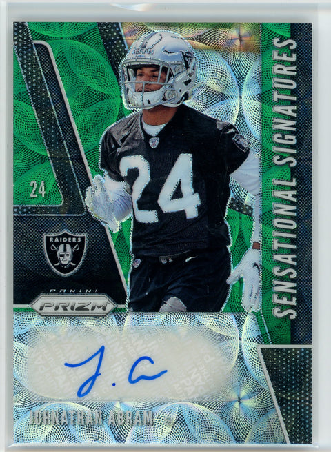 2019 Panini Prizm #SE-JOA Johnathan Abram Sensational Signatures Green Scope /75
