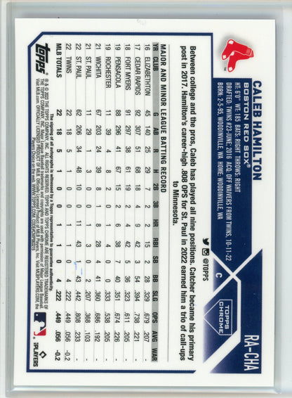 2023 Topps Chrome #RA-CHA Caleb Hamilton Rookie Auto Purple Speckle /299