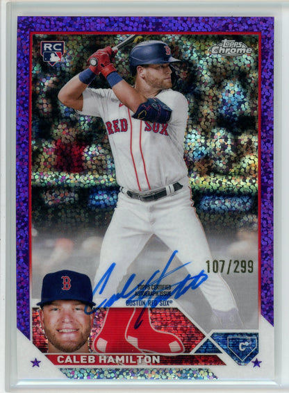 2023 Topps Chrome #RA-CHA Caleb Hamilton Rookie Auto Purple Speckle /299